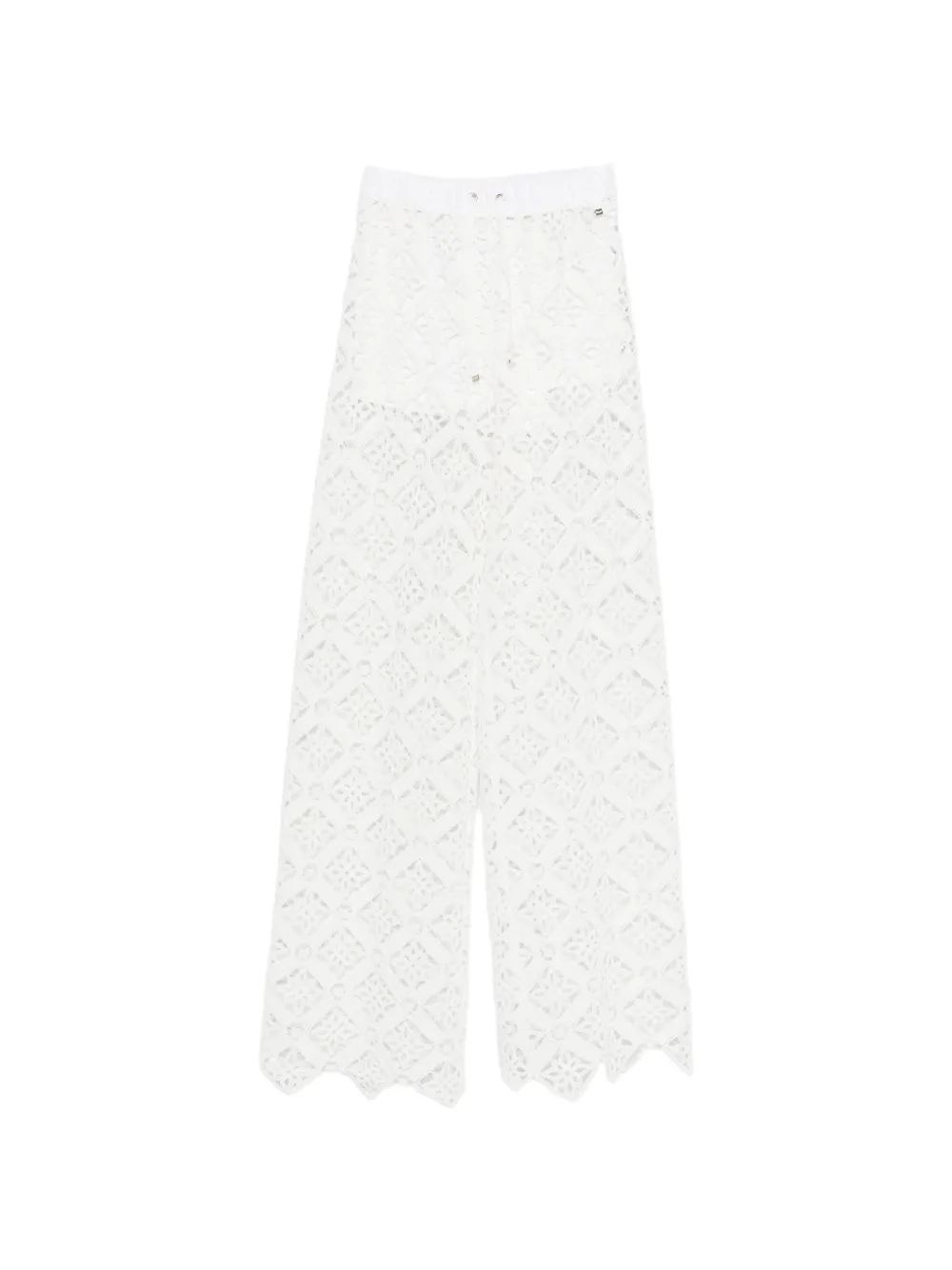 Herno lace elasticated-waistband trousers - Bianco