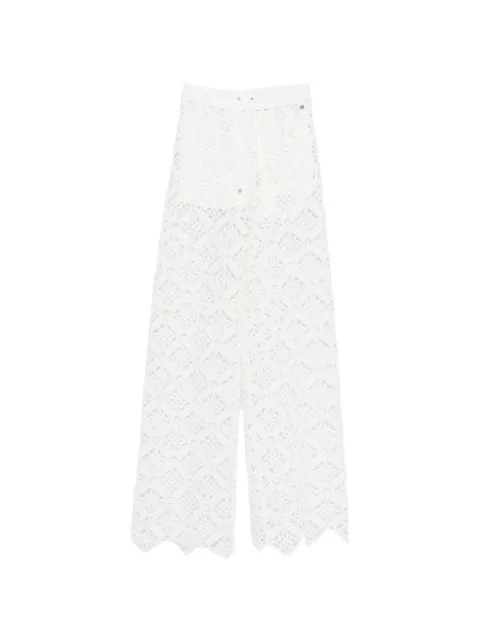 Herno lace elasticated-waistband trousers