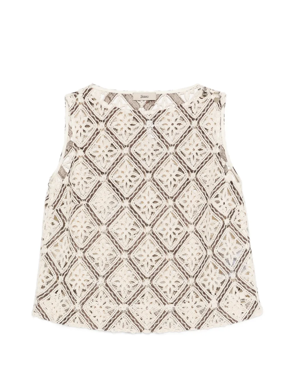 Herno geometric crochet top - Toni neutri