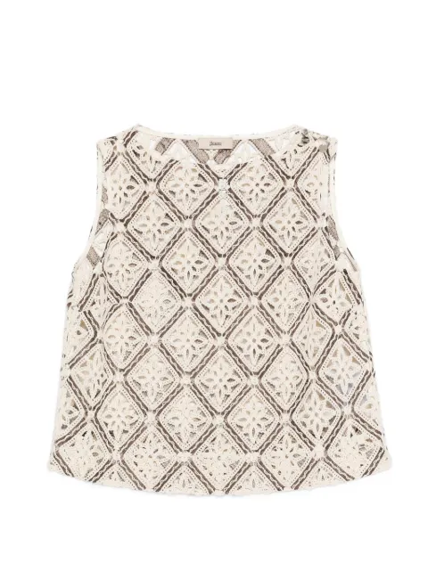 Herno geometric crochet top