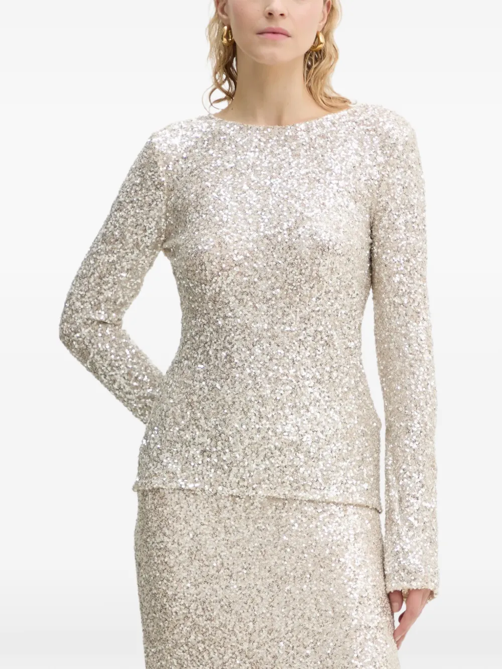 Bruuns Bazaar Top con paillettes - Argento