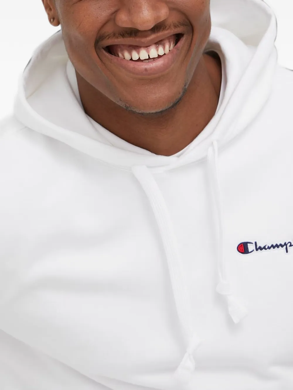 Champion logo-embroidered drawstring hoodie Wit