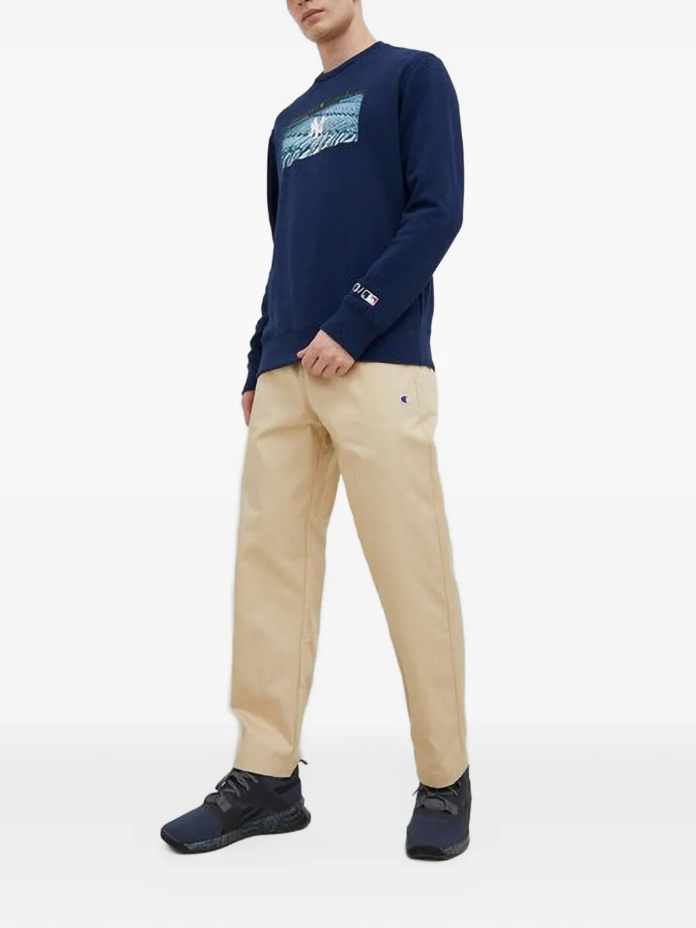 Champion drawstring-waist logo-patch trousers Beige