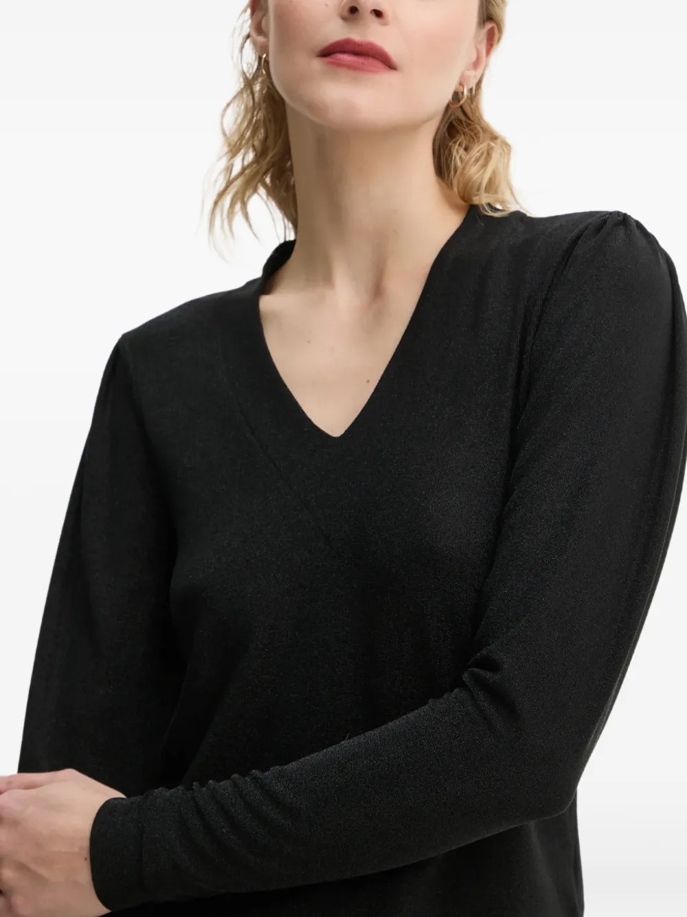 Bruuns Bazaar T-shirt met V-hals Zwart