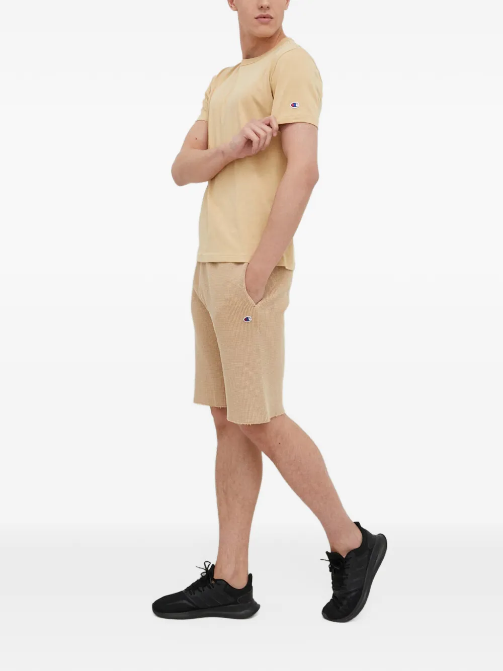 Champion waffle-knit raw-edge shorts - Toni neutri