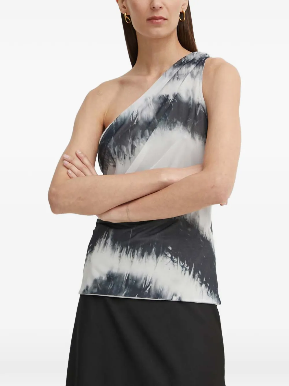Bruuns Bazaar blouse imprimée à une bretelle - Blanc Bruuns Bazaar blouse imprimée à une bretelle - Blanc