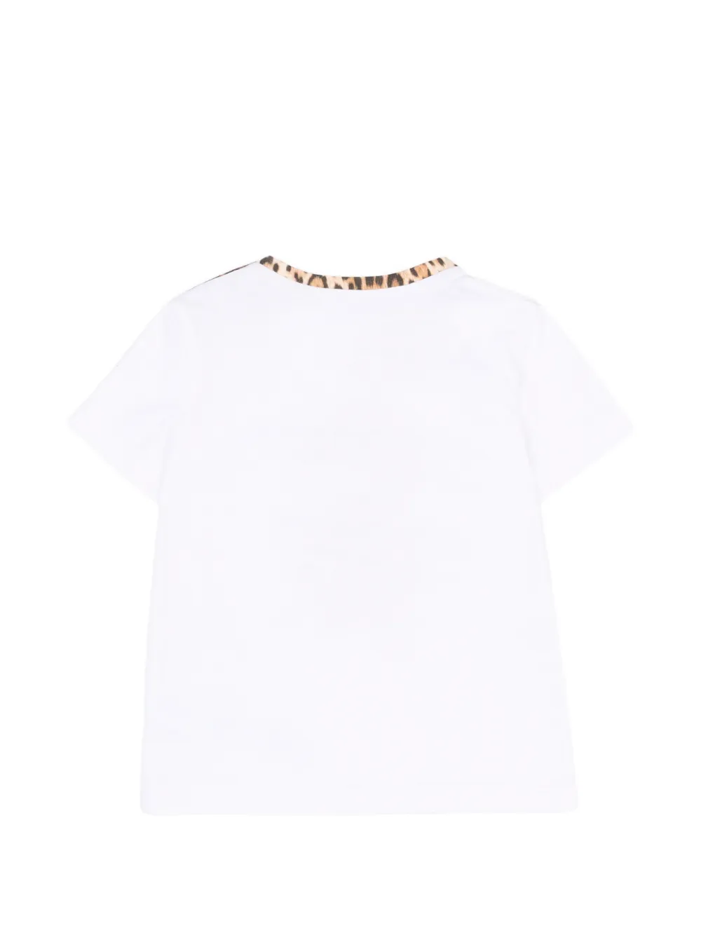 Roberto Cavalli Junior T-shirt met luipaardprint en korte mouwen Wit
