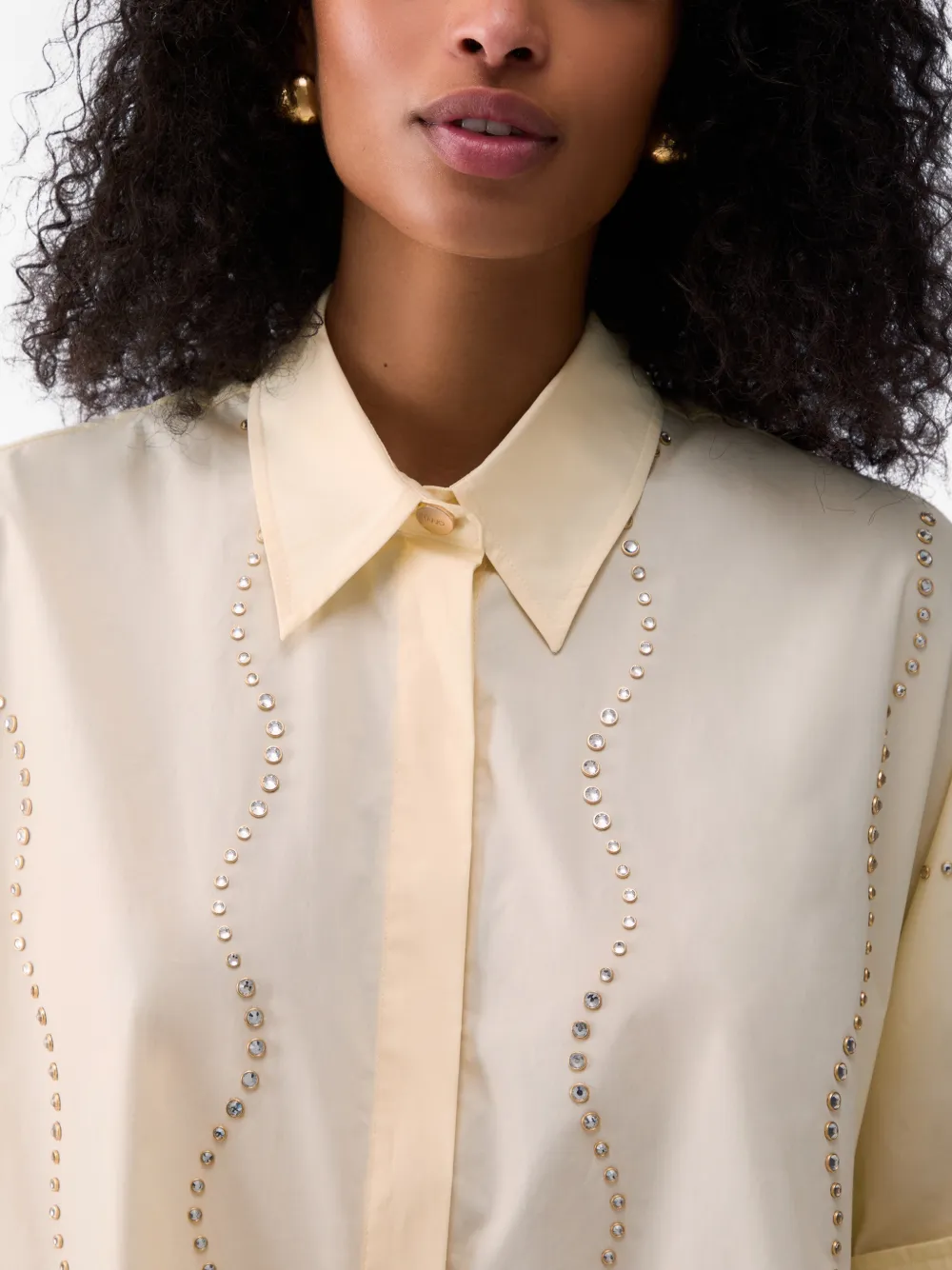 LIU JO blouse verfraaid met kristal Geel