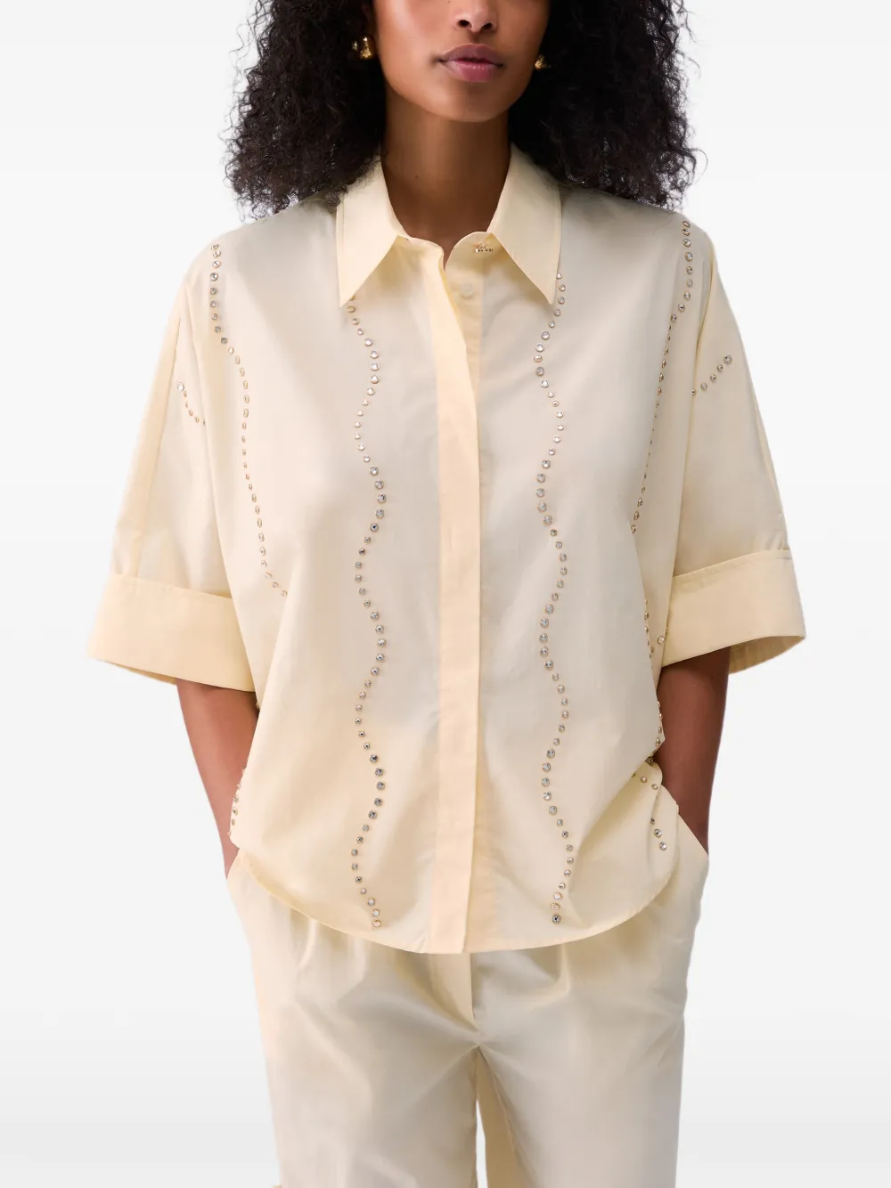 LIU JO blouse verfraaid met kristal Geel