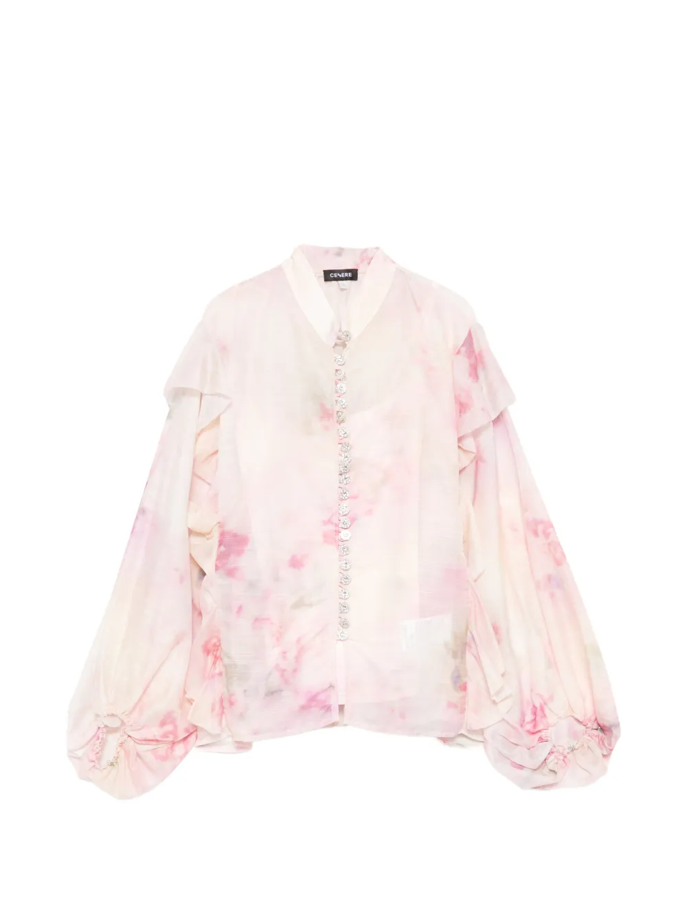 Cenere GB floral-print ruffled blouse - Rosa