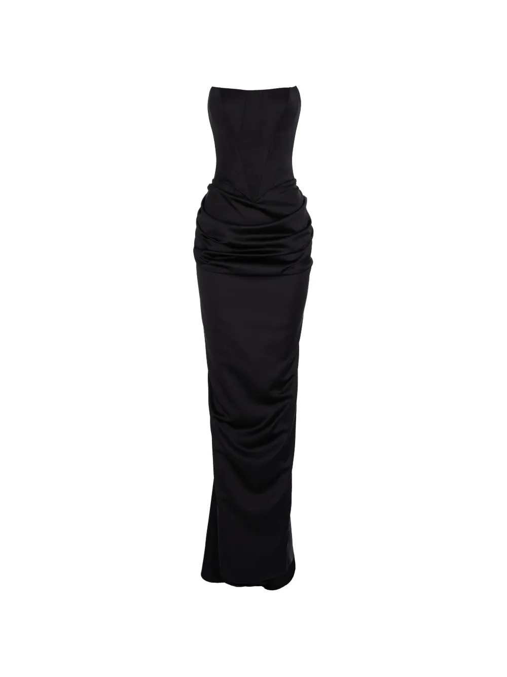 V:PM ATELIER Flavia draped-detail maxi dress - Black