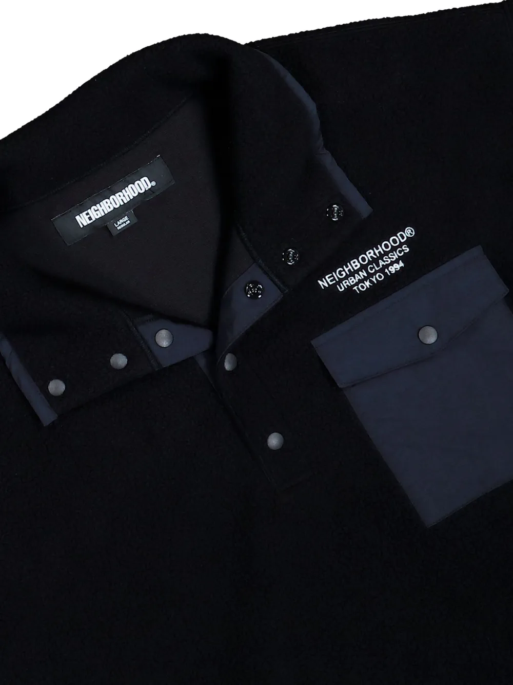 Neighborhood Fleece trui met opstaande kraag Zwart