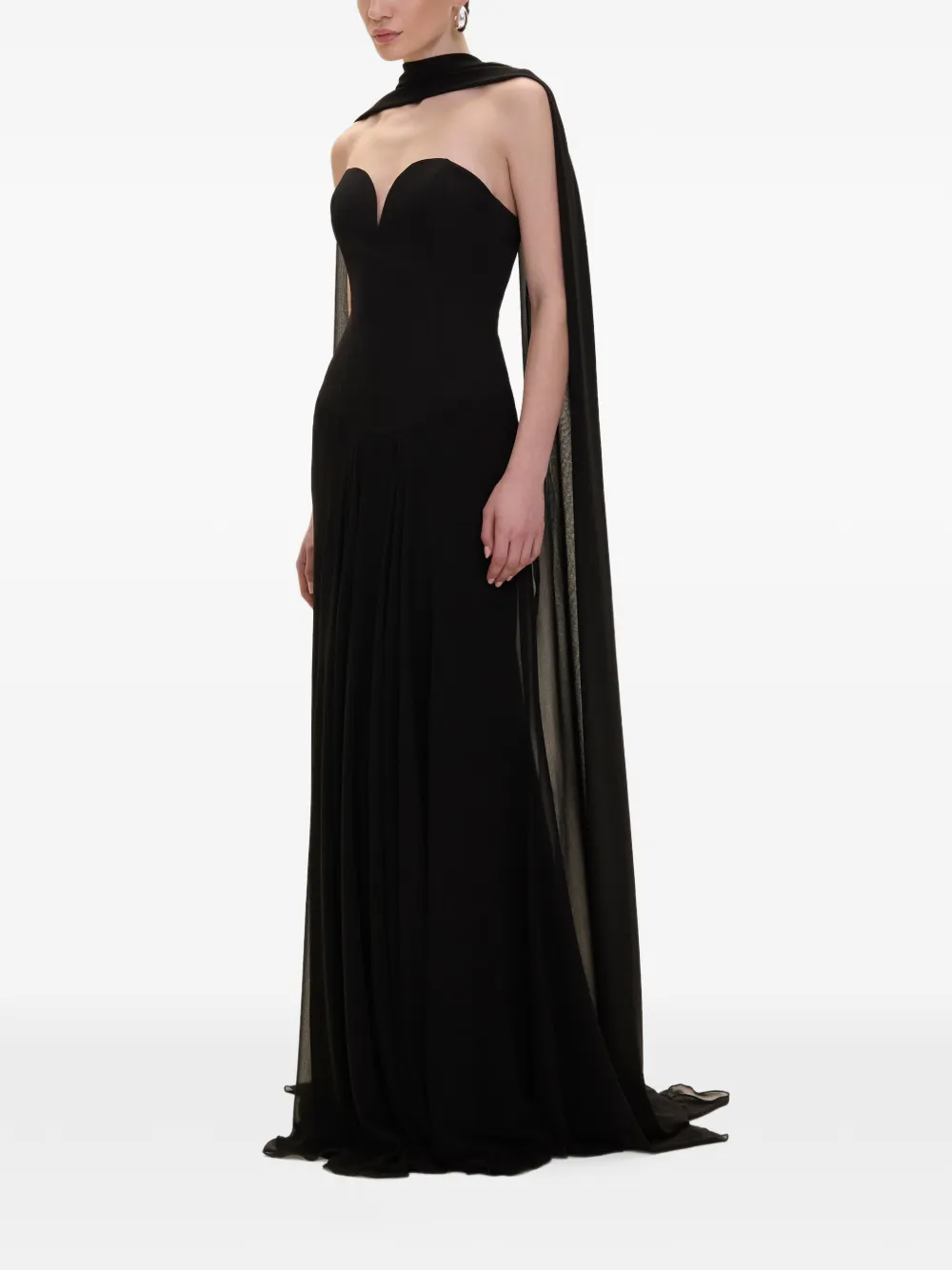 V:PM ATELIER Maddie maxi-jurk met open achterkant Zwart