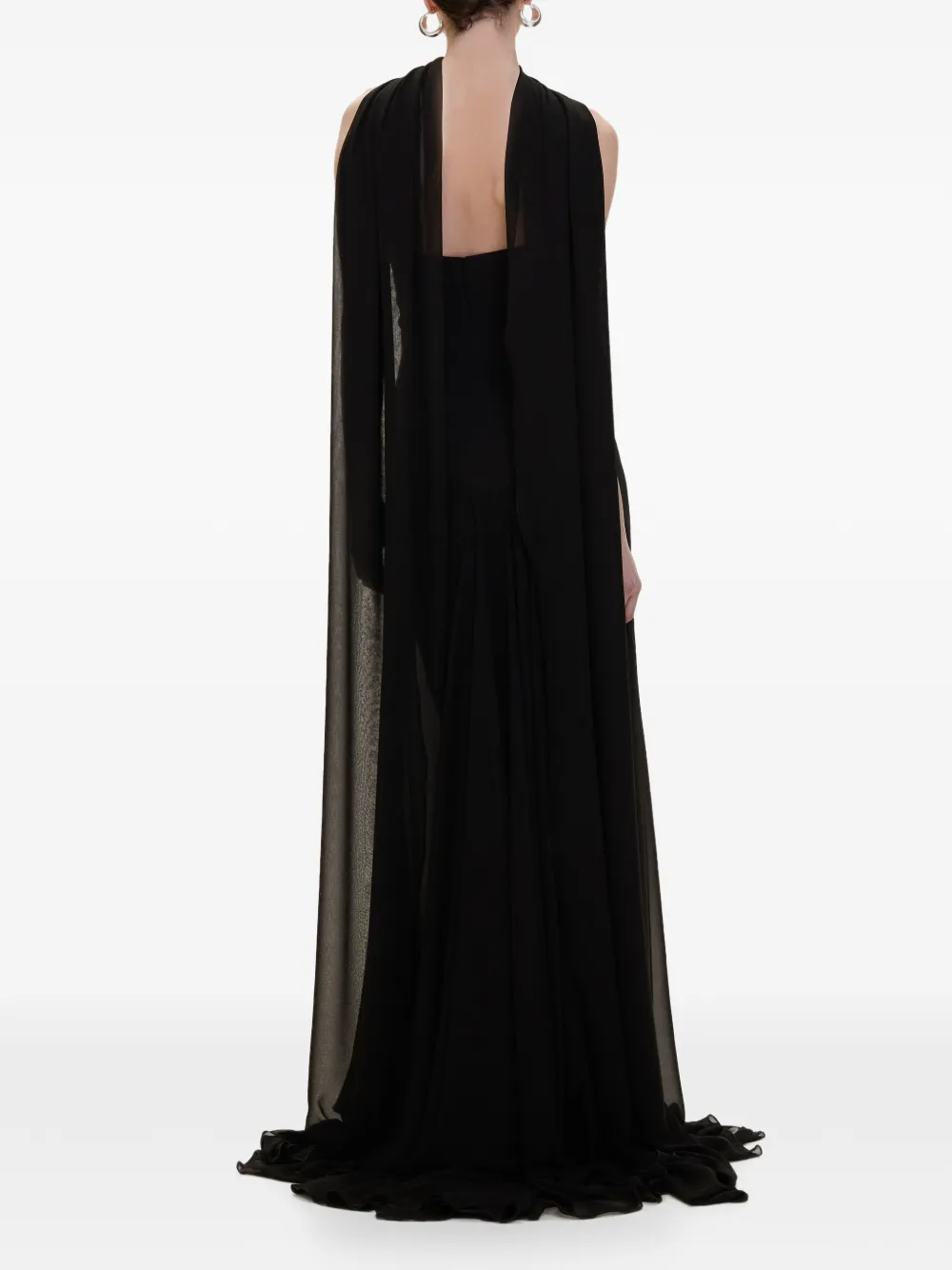 V:PM ATELIER Maddie maxi-jurk met open achterkant Zwart