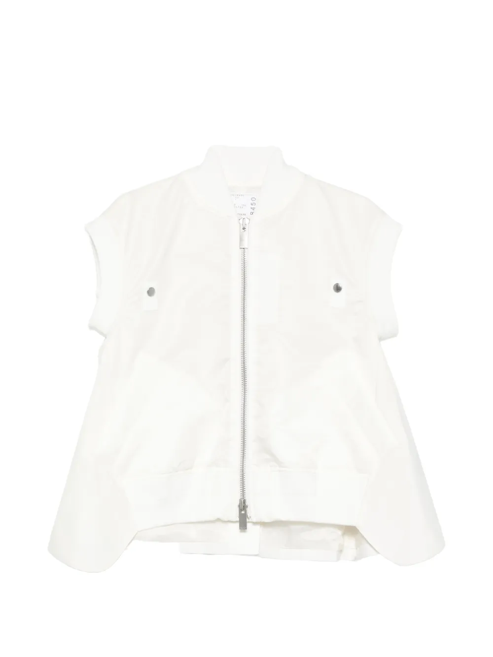 sacai zip silk sweater - Bianco