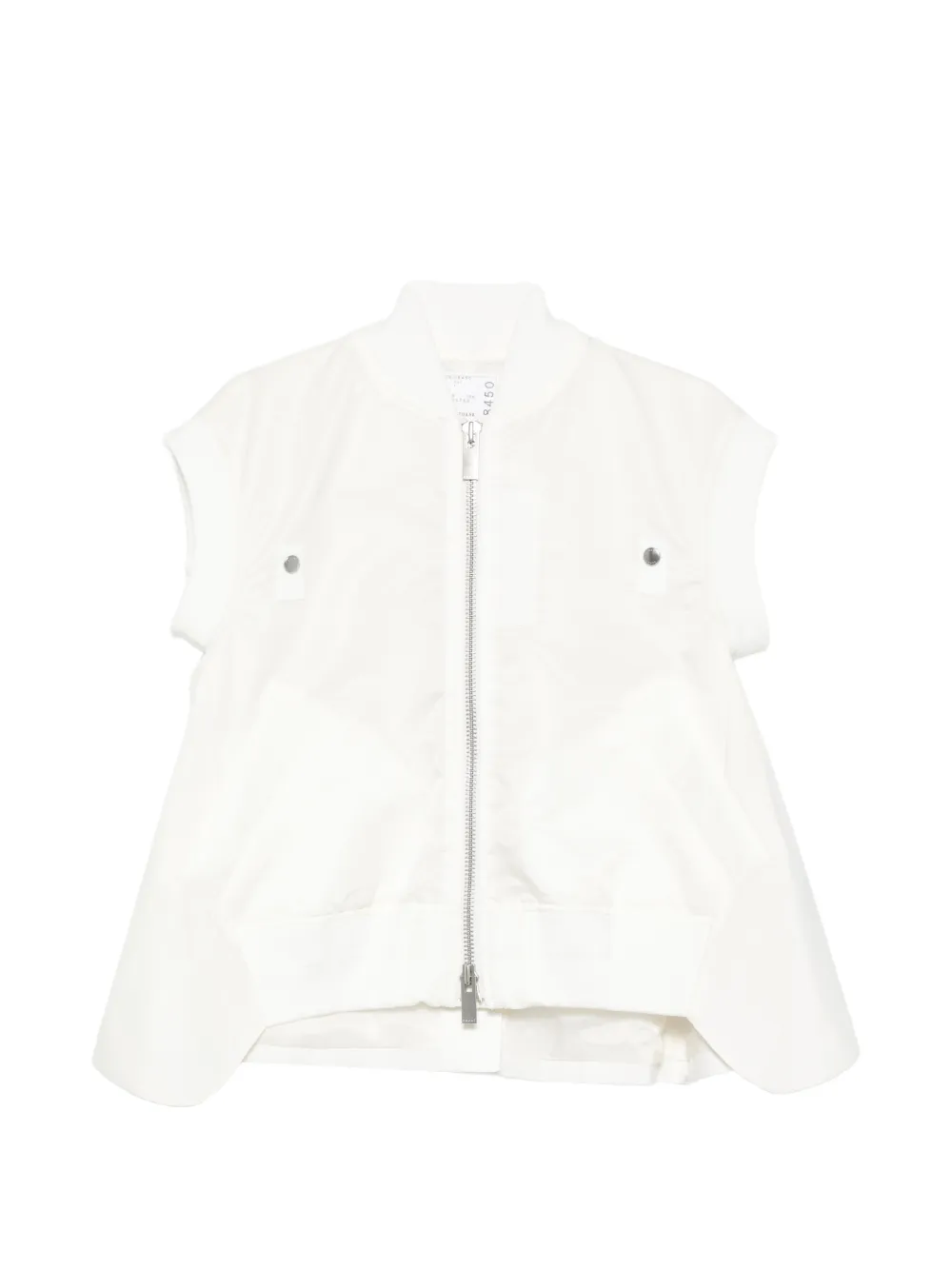 sacai zip silk sweater - Weiß