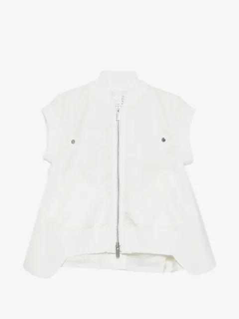 sacai zip silk sweater