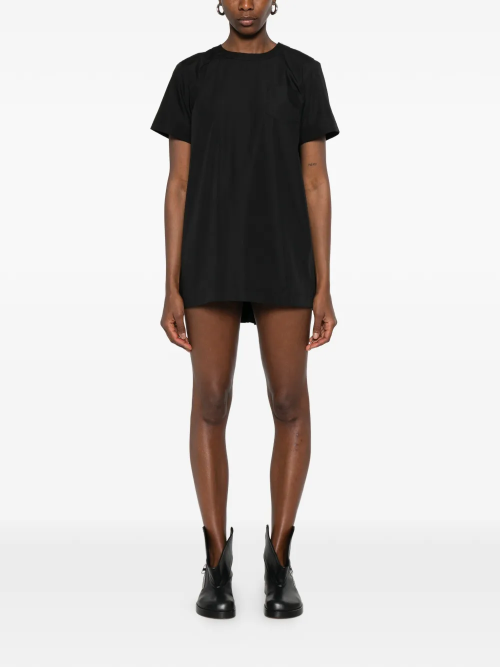 sacai Geplooide mini-jurk Zwart