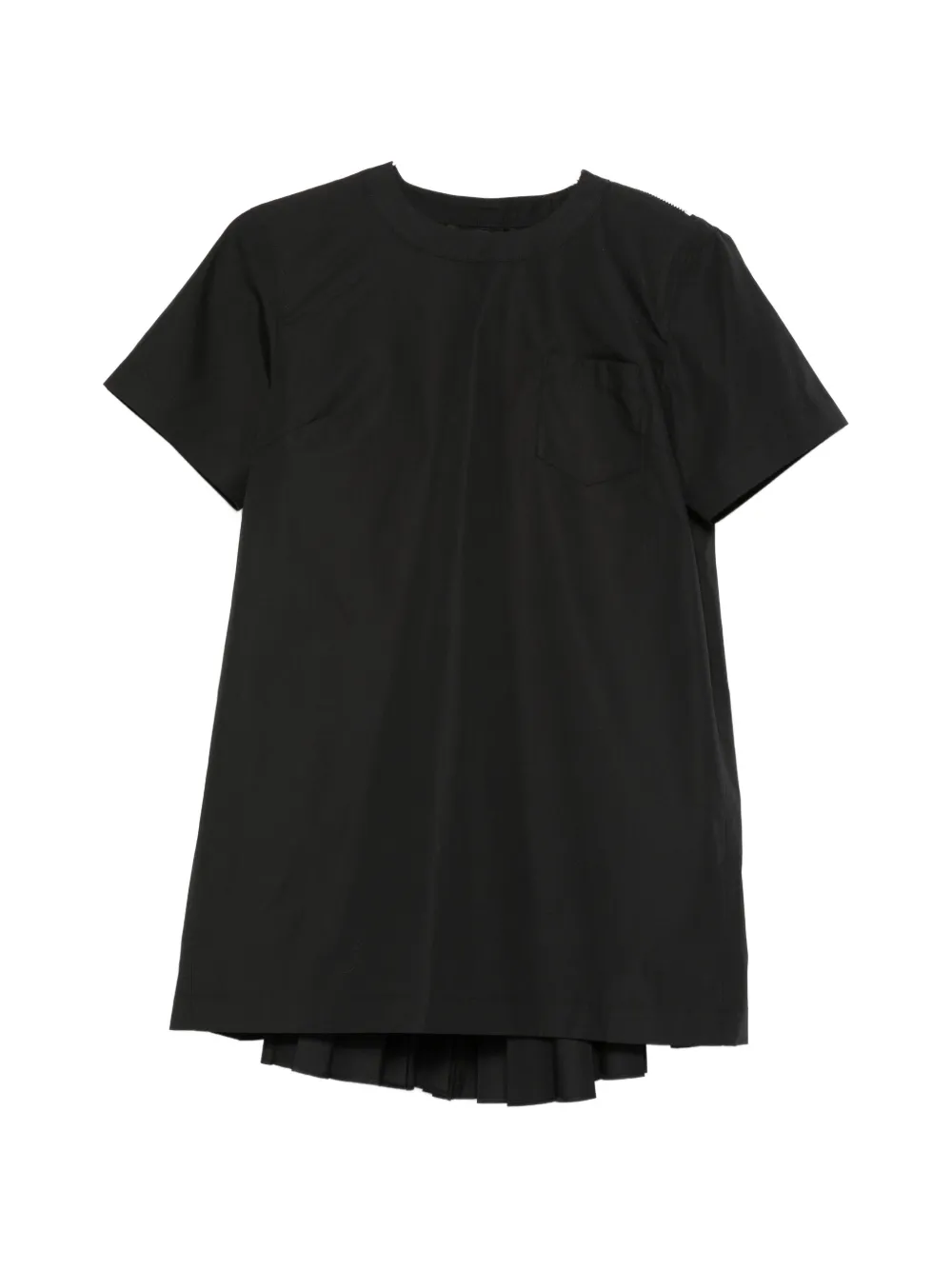 sacai pleated-detail mini dress - Nero