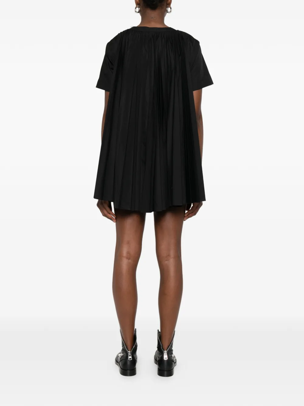 sacai Geplooide mini-jurk Zwart