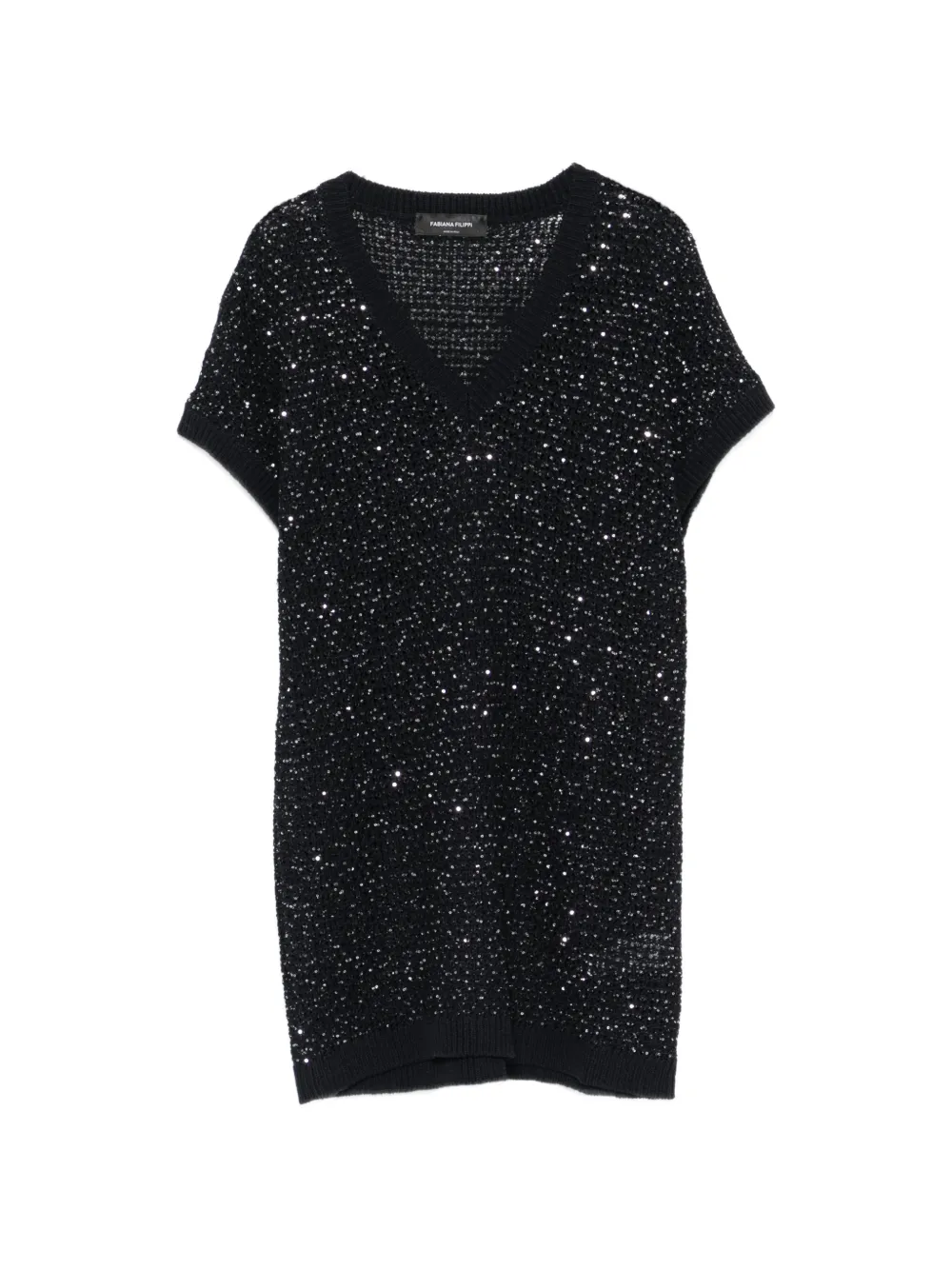 Fabiana Filippi V-neck embellished T-shirt - Blau