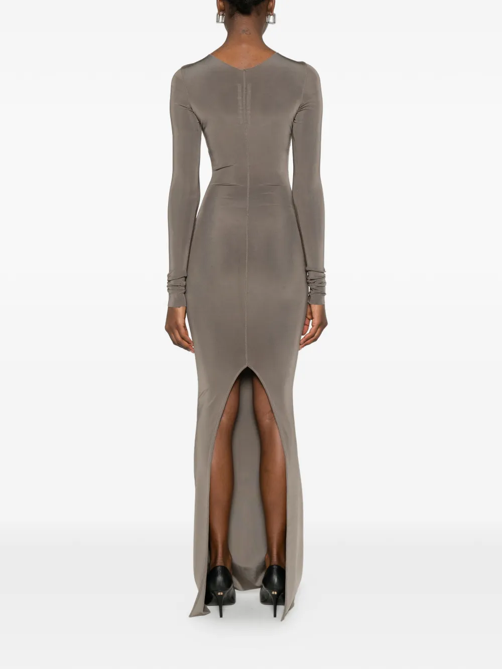 Rick Owens Temple doorzichtige maxi-jurk met vlakken Grijs