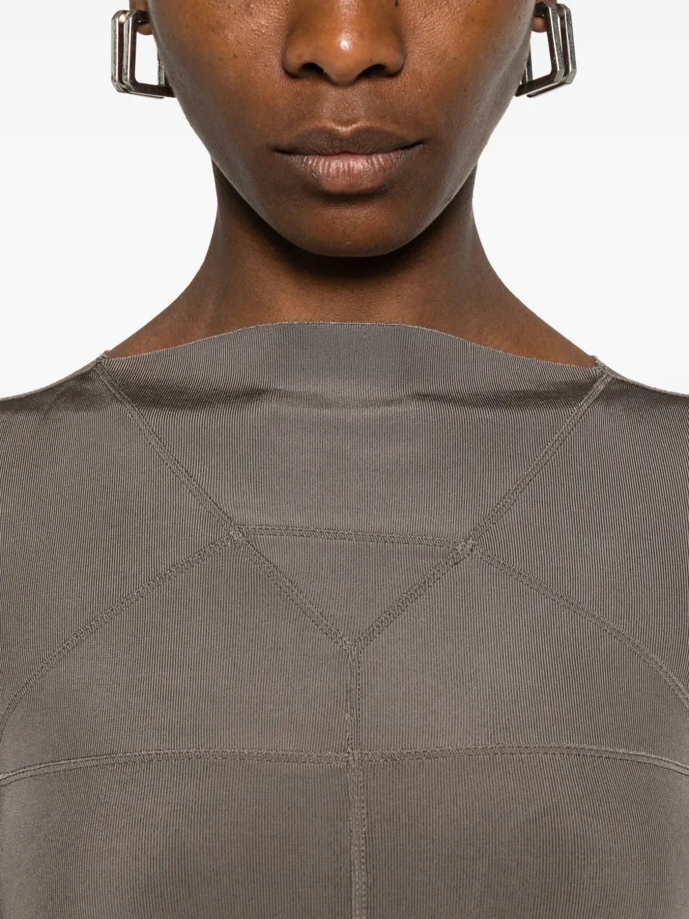 Rick Owens Temple doorzichtige maxi-jurk met vlakken Grijs