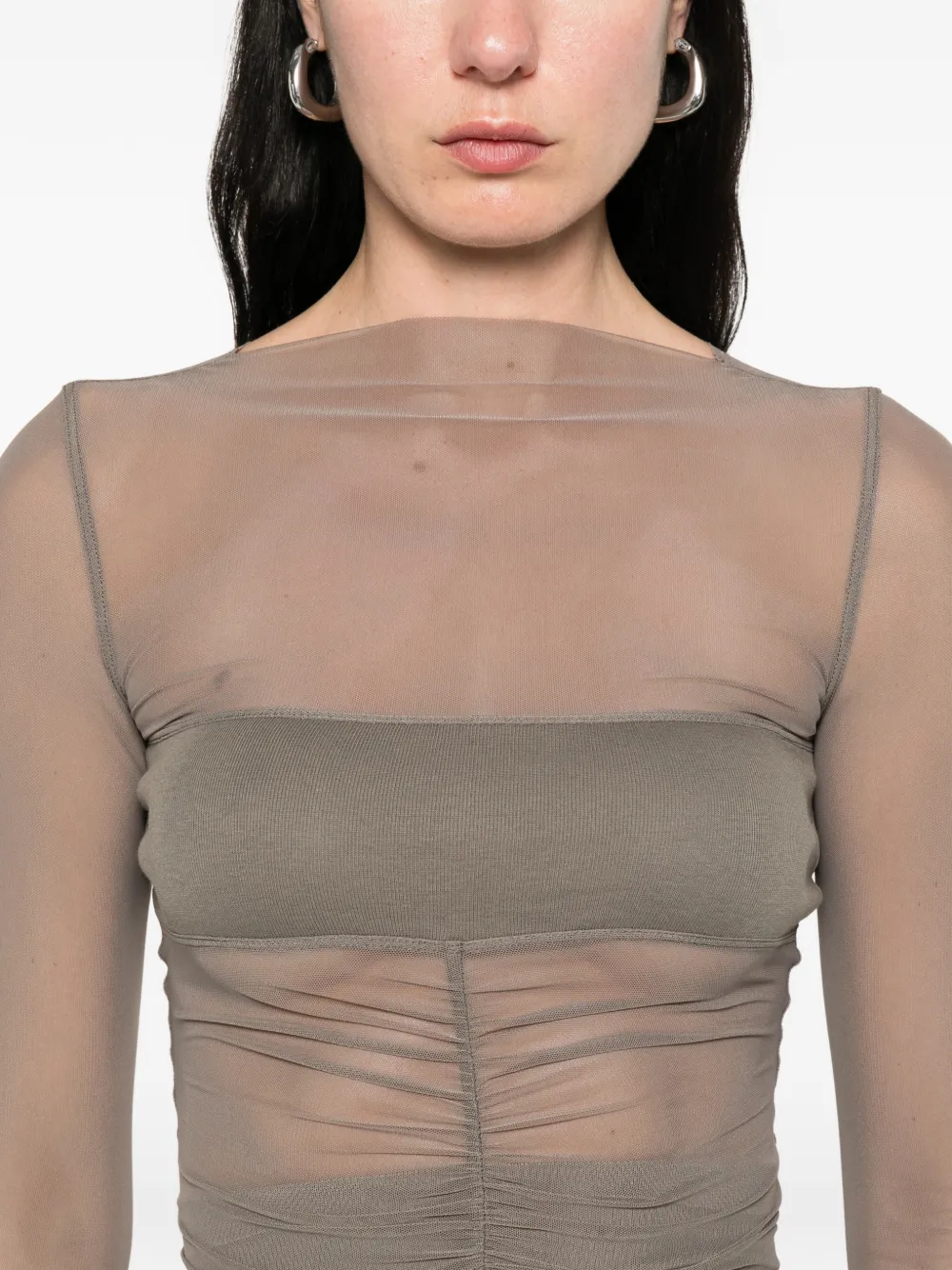 Rick Owens Temple bandeau top met lange mouwen Grijs