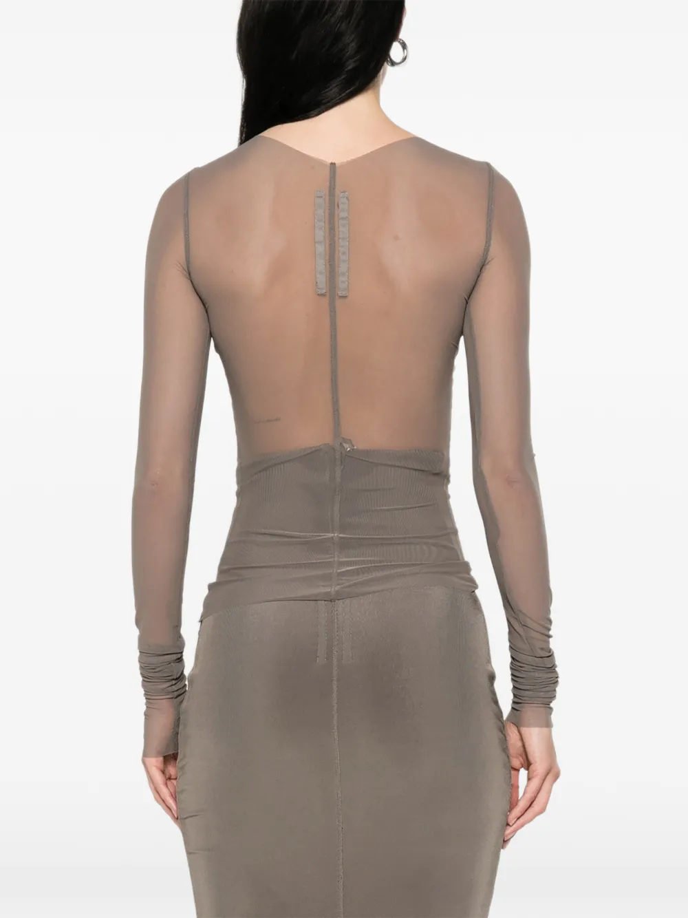Rick Owens Temple bandeau top met lange mouwen Grijs