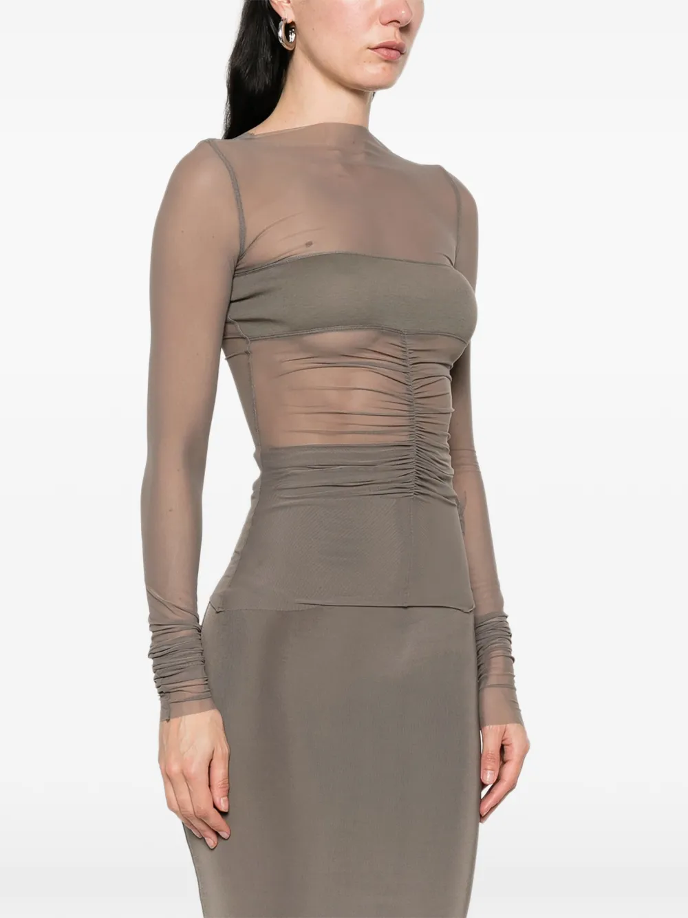 Rick Owens Temple bandeau top met lange mouwen Grijs