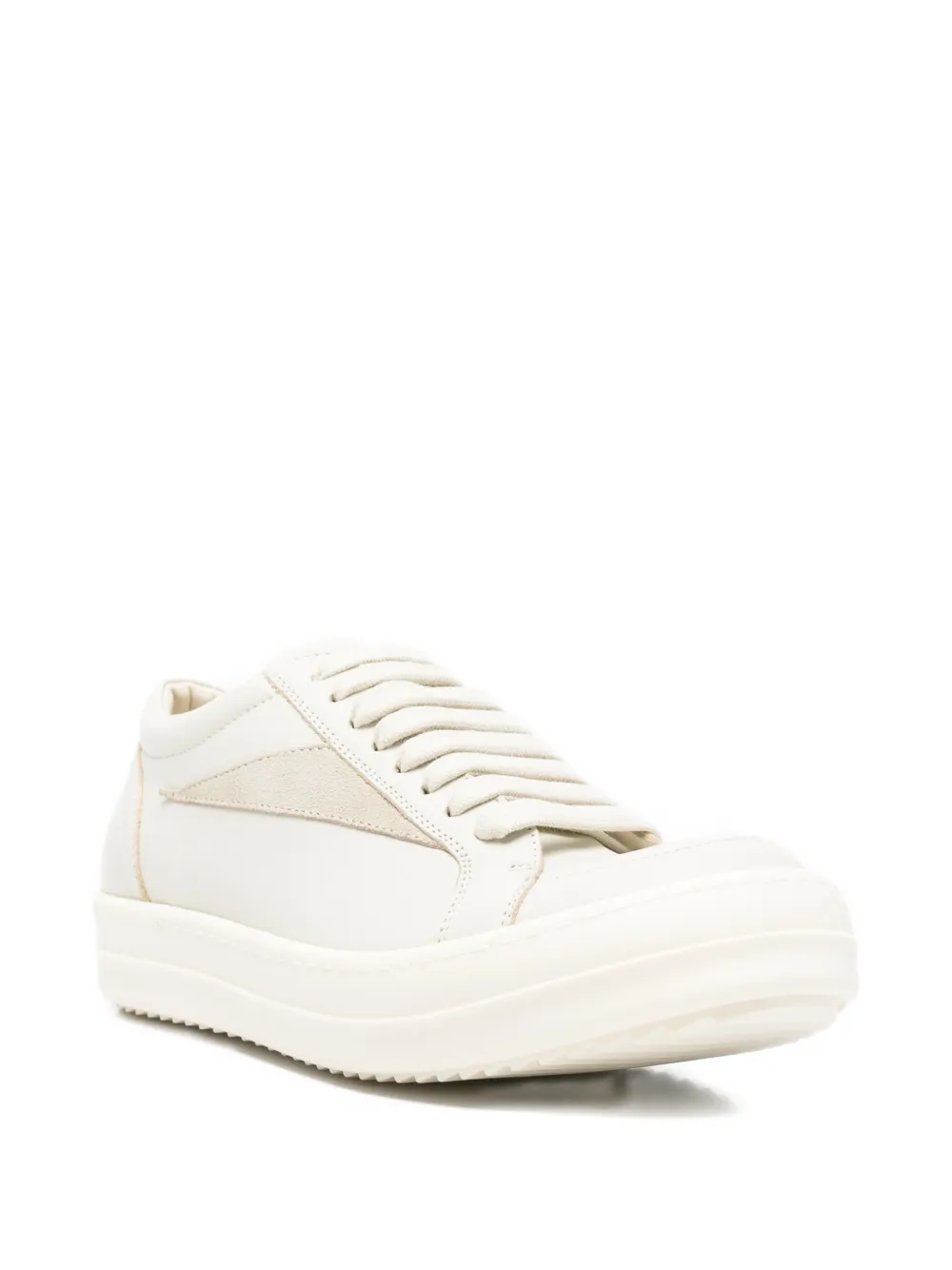 Rick Owens Leren sneakers met vlakken Beige