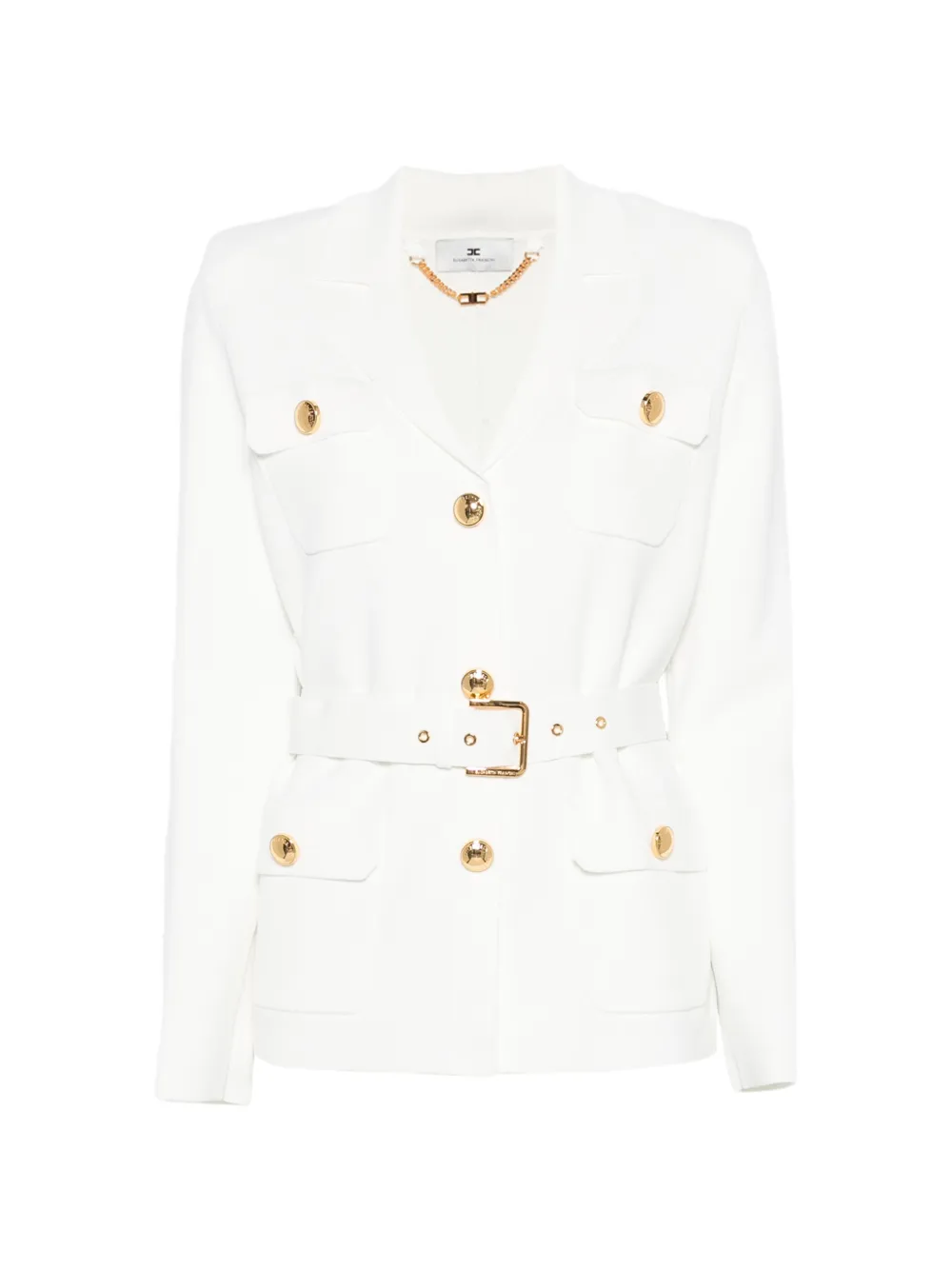 Elisabetta Franchi pocket button cardigan - White
