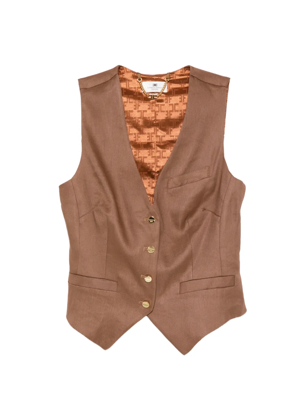 Elisabetta Franchi button waistcoat - Braun