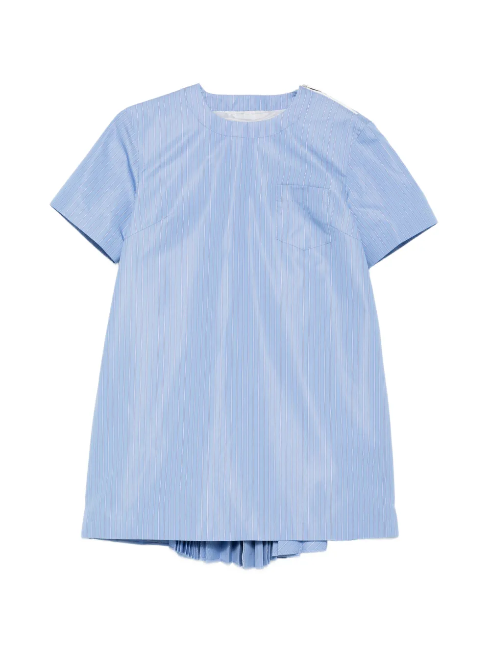 sacai chest-pocket striped dress - Blu