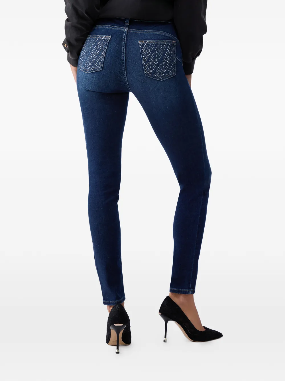 LIU JO Skinny jeans met knoopsluiting Blauw