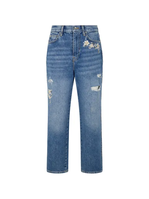 LIU JO floral-embroidery jeans