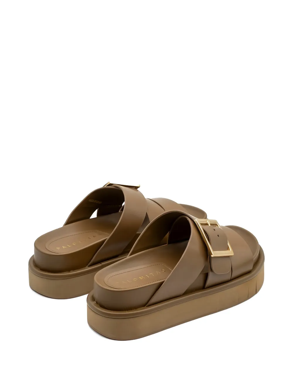 Palomitas By Paloma Barcelò Demi leren sandalen met gesp Bruin