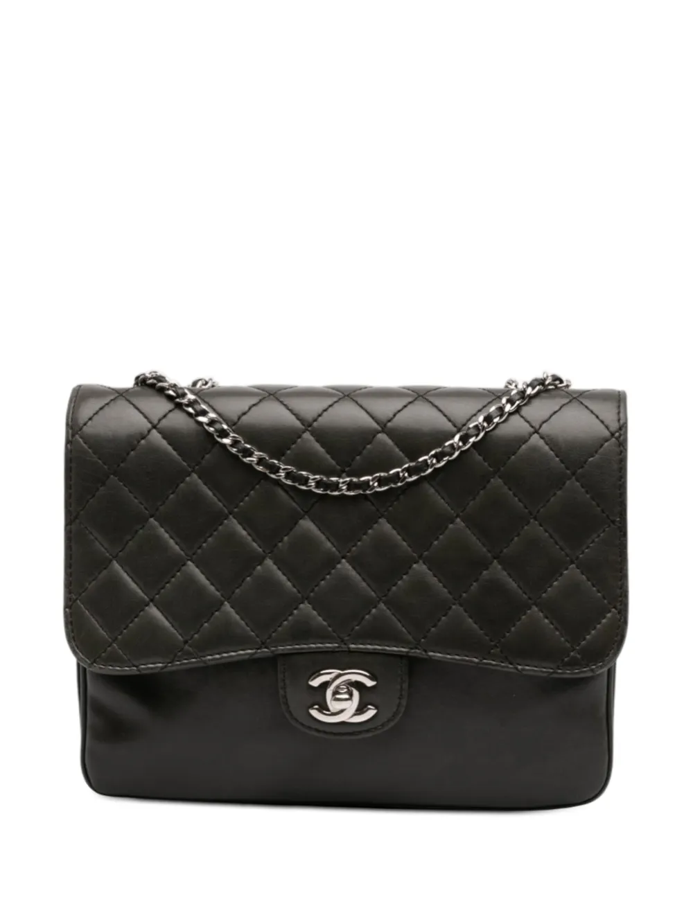 CHANEL Pre-Owned 2012 Medium Quilted Lambskin Clams Pocket Flap shoulder bag - Black
