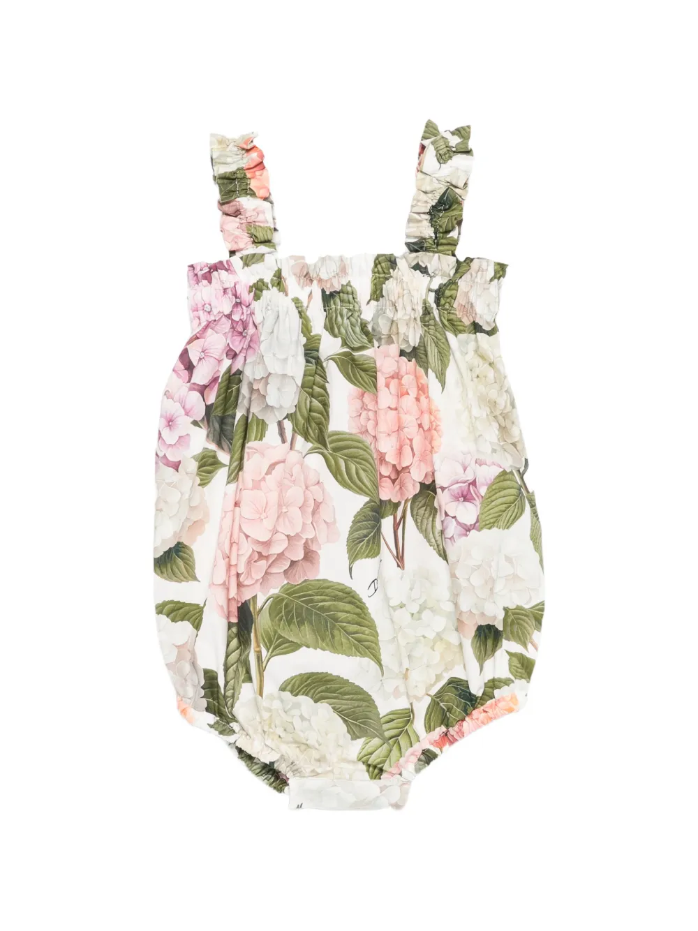 Dolce & Gabbana Kids floral-print ruffled bodysuit - Bianco
