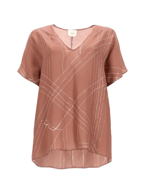Alysi abstract-print V-neck top