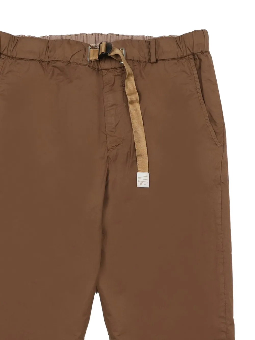 White Sand Broek met elastische taille en ceintuur Bruin