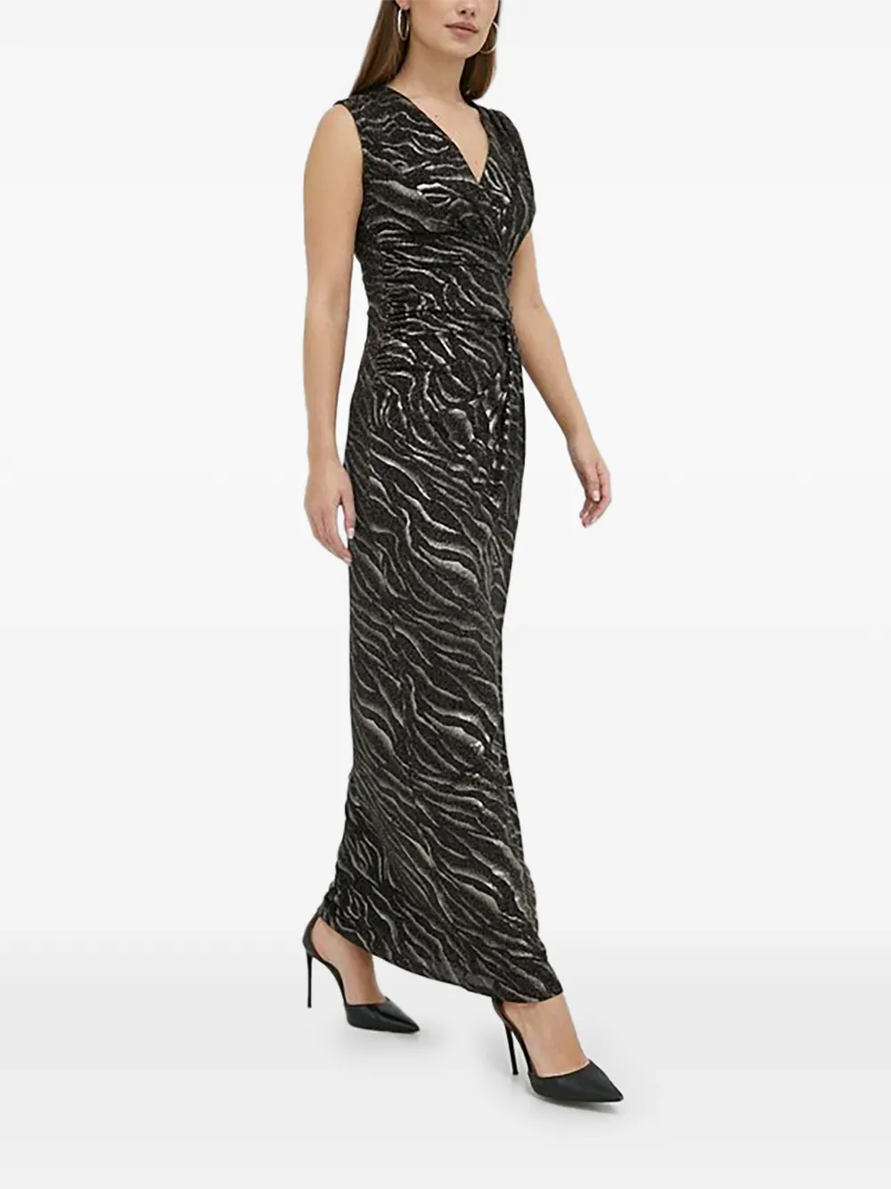 Morgan Maxi-jurk met V-hals Zwart