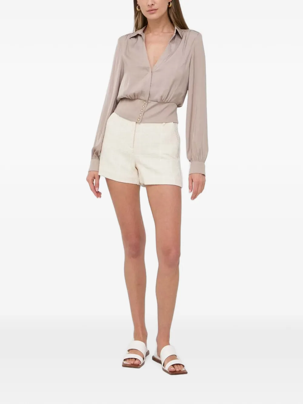 Morgan Check Shorts In Neutrals