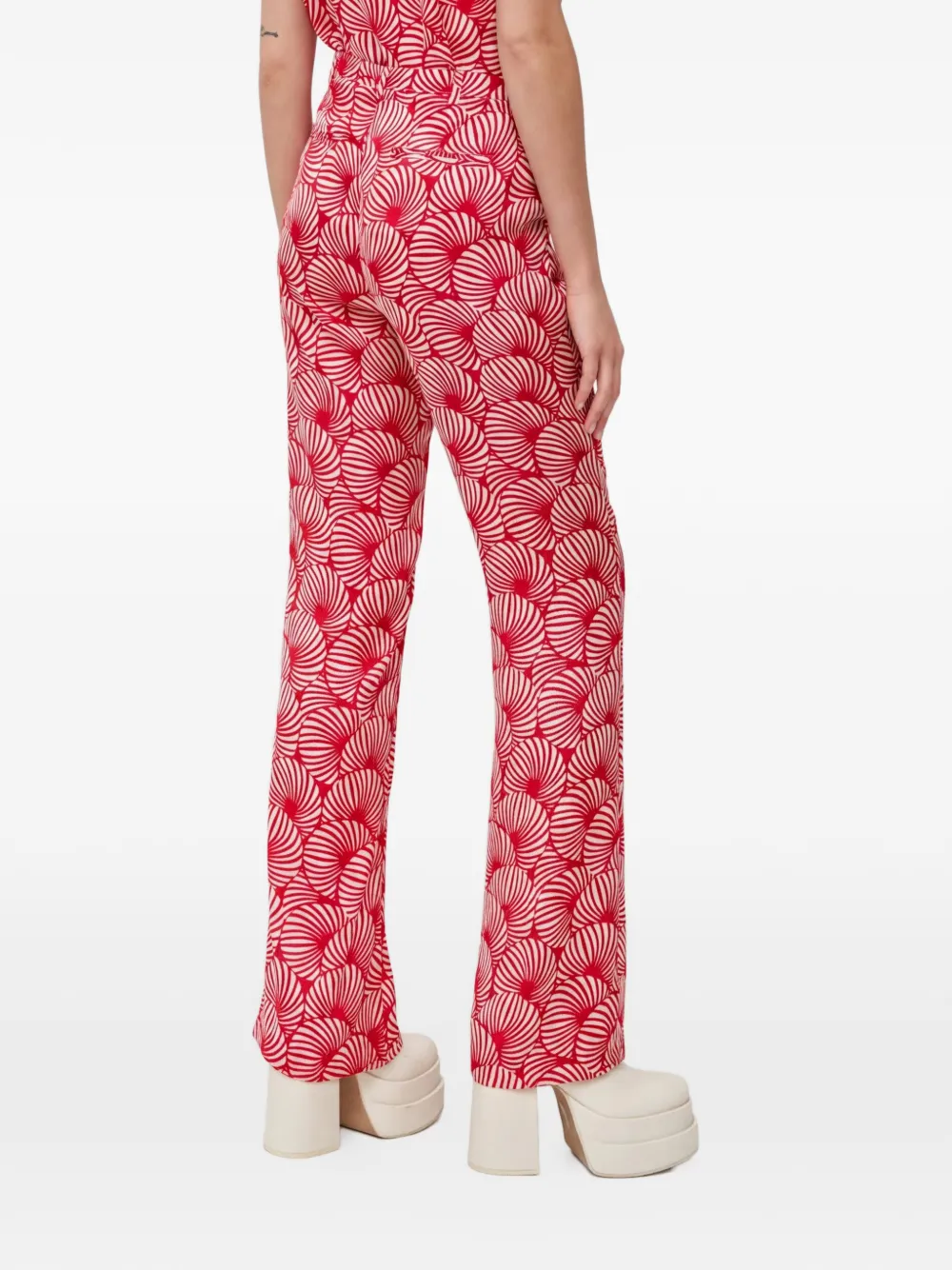Morgan Liv broek met bloemenprint Rood