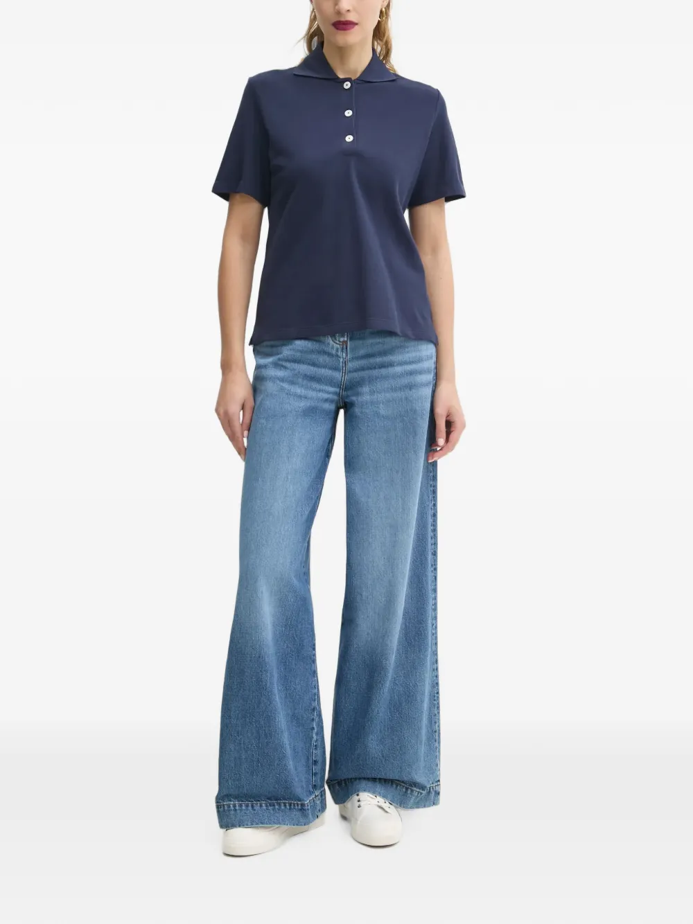 Marc O'Polo Poloshirt met kraag met knopen Blauw