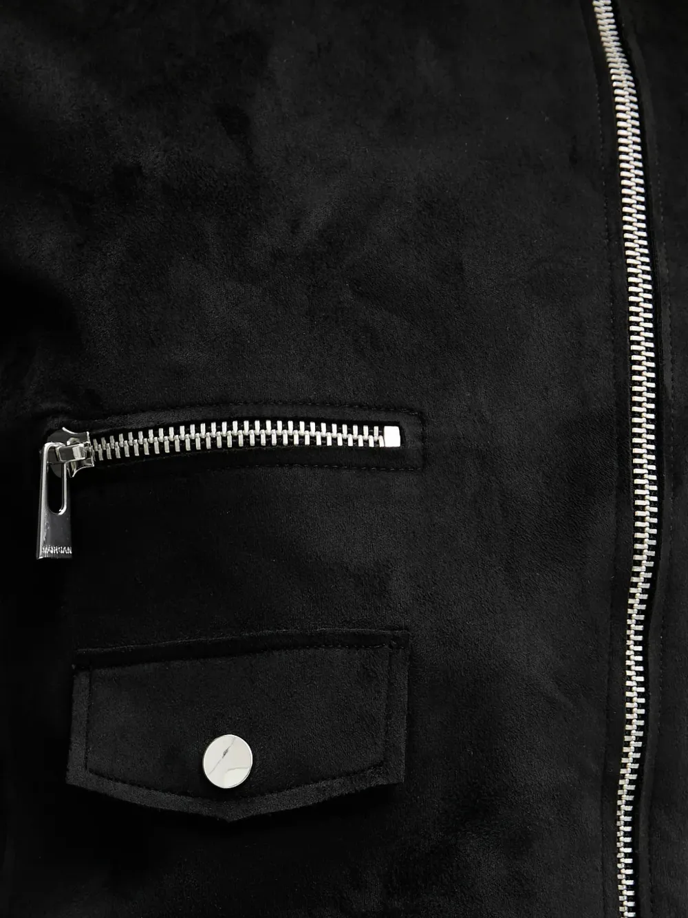 Morgan Bikerjack met suède-effect Zwart