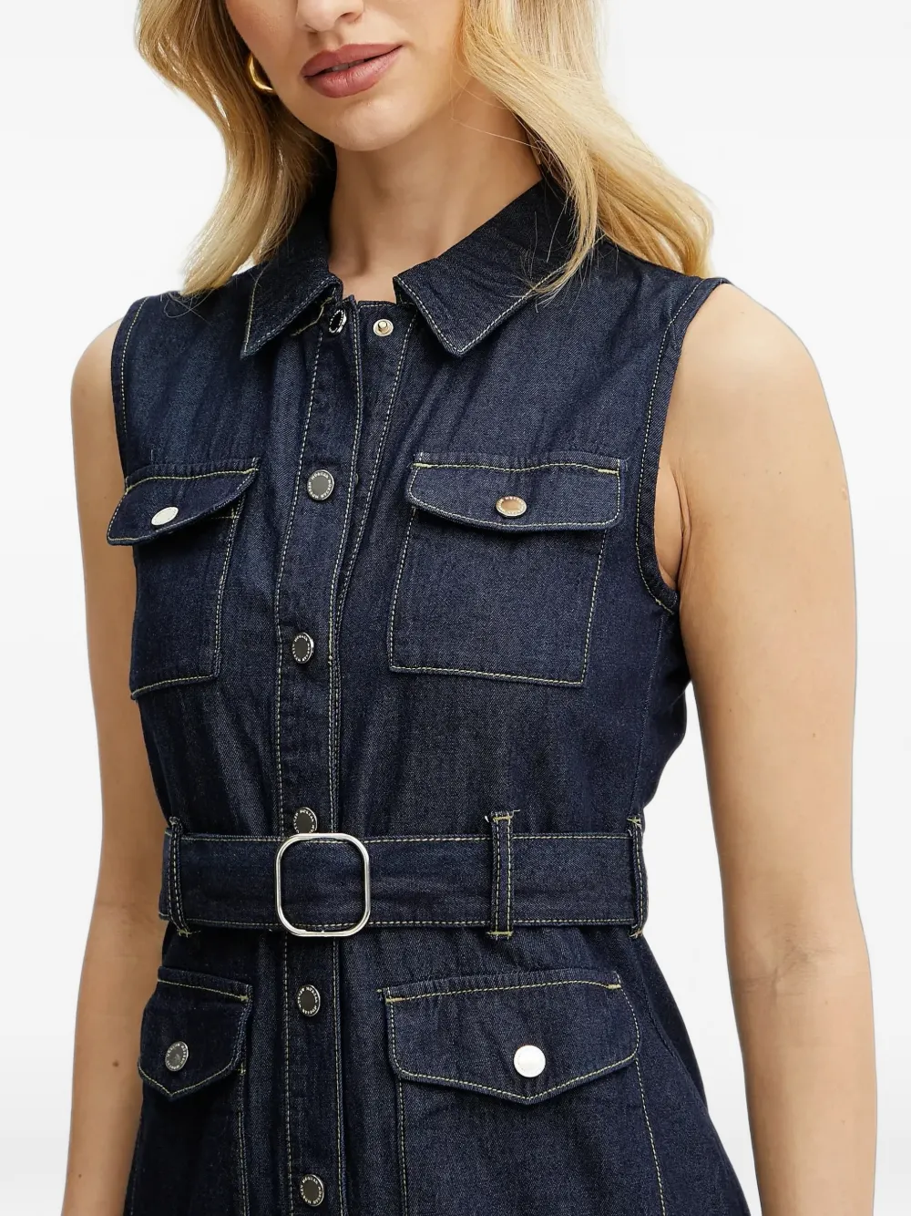 Morgan Gelaagde jurk met ceintuur Blauw