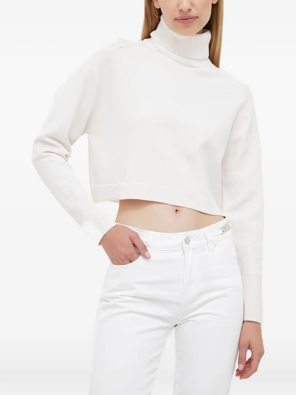 Morgan Roll-neck Sweater In White