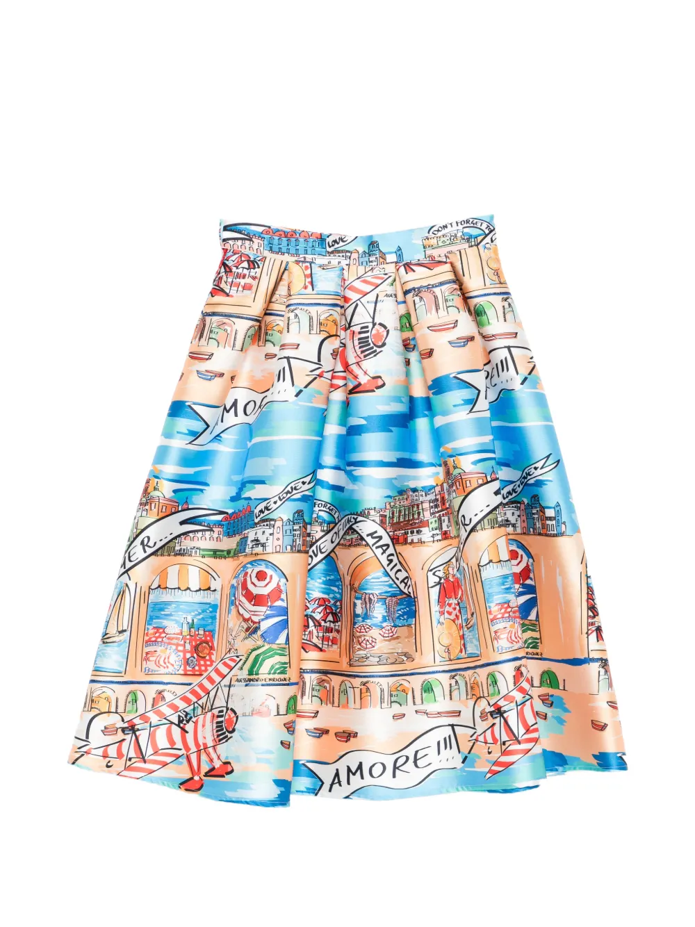  Alessandro Enriquez Falda Midi Estampada - Azul 