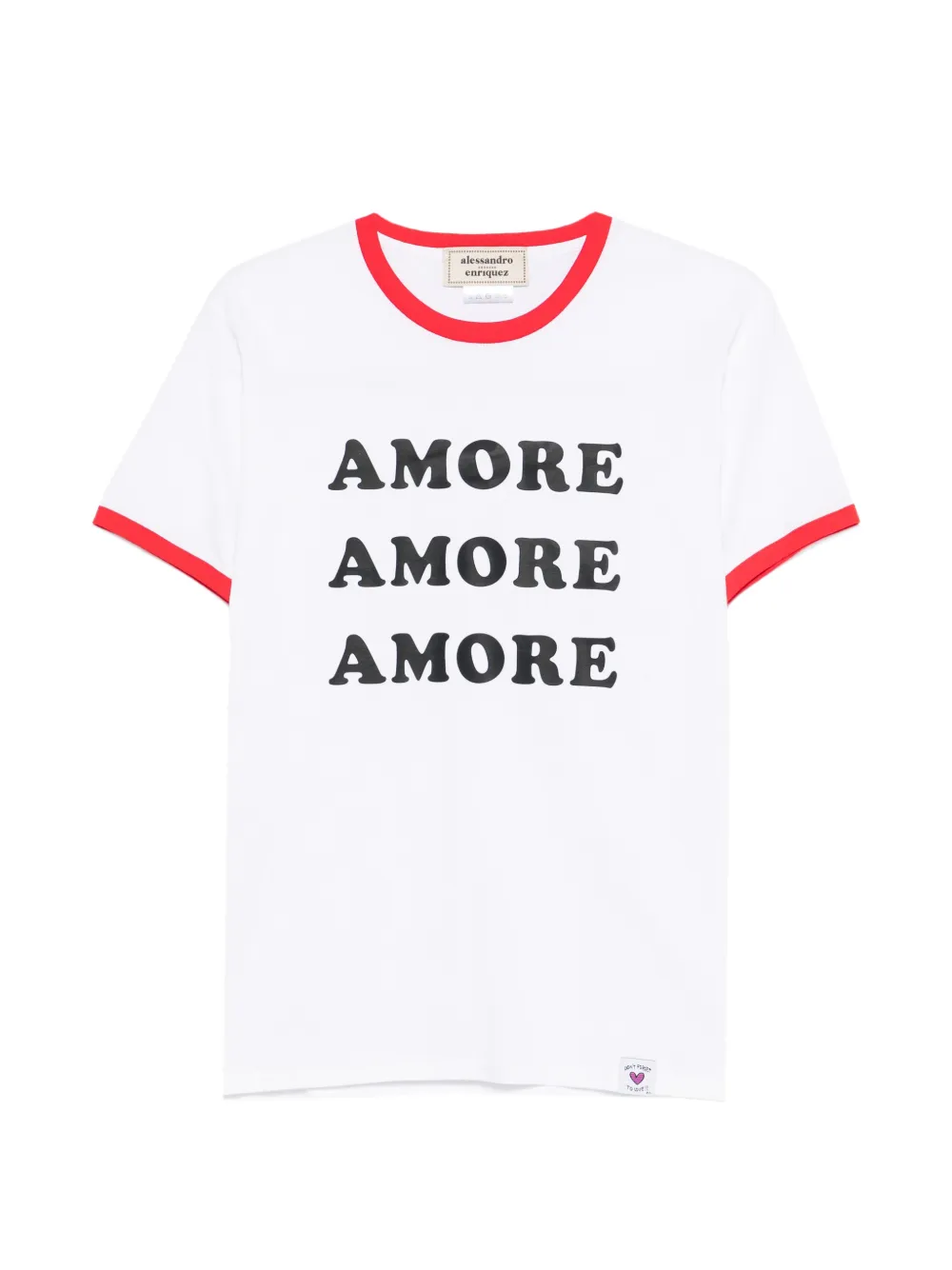 alessandro enriquez Oberteil mit Amore-Print - Weiß